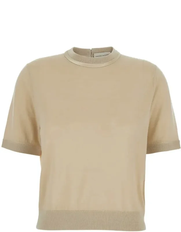 Crewneck Sweater With Ribbed Trims In Wool