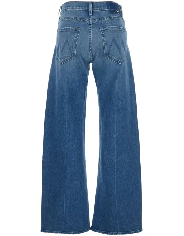 Mid Rise Lasso Jeans With Belt Loops And Wide Leg