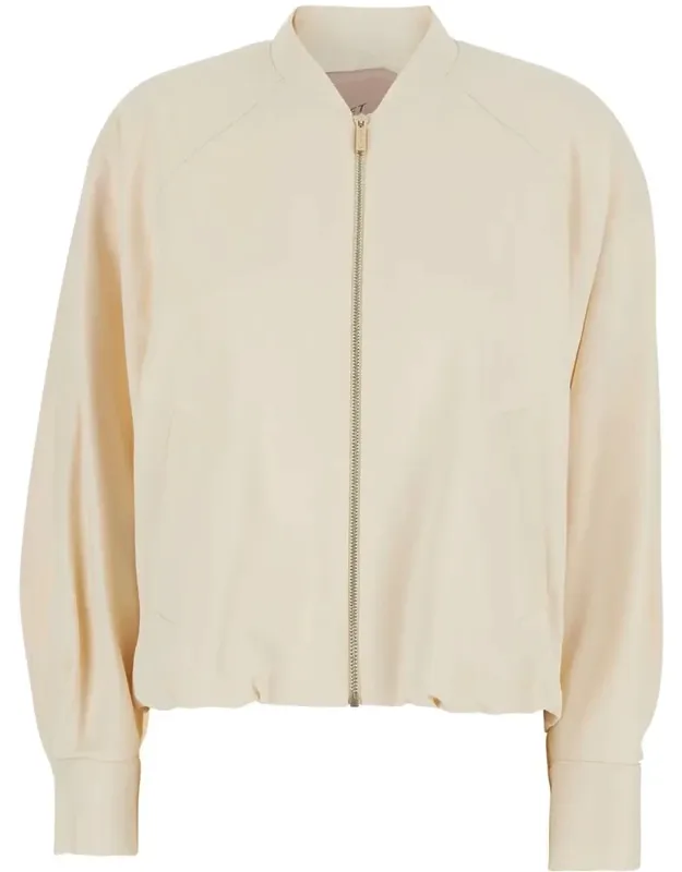 Jacket With Ruffles And Logo Patch On The Back In Fabric Blend