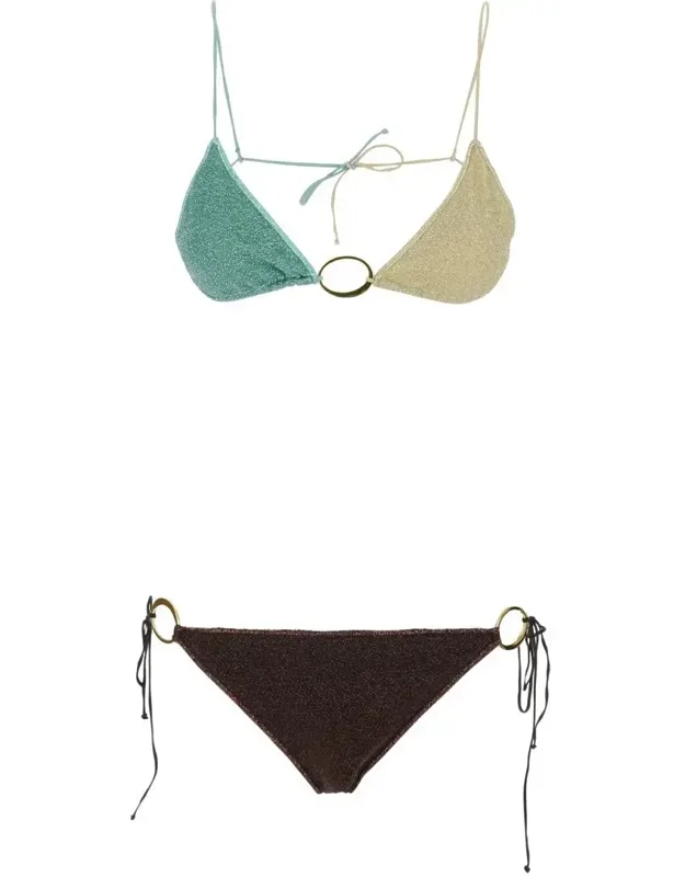 Lumiere Multicolor Bikini With Tie Closure In Tech Fabric