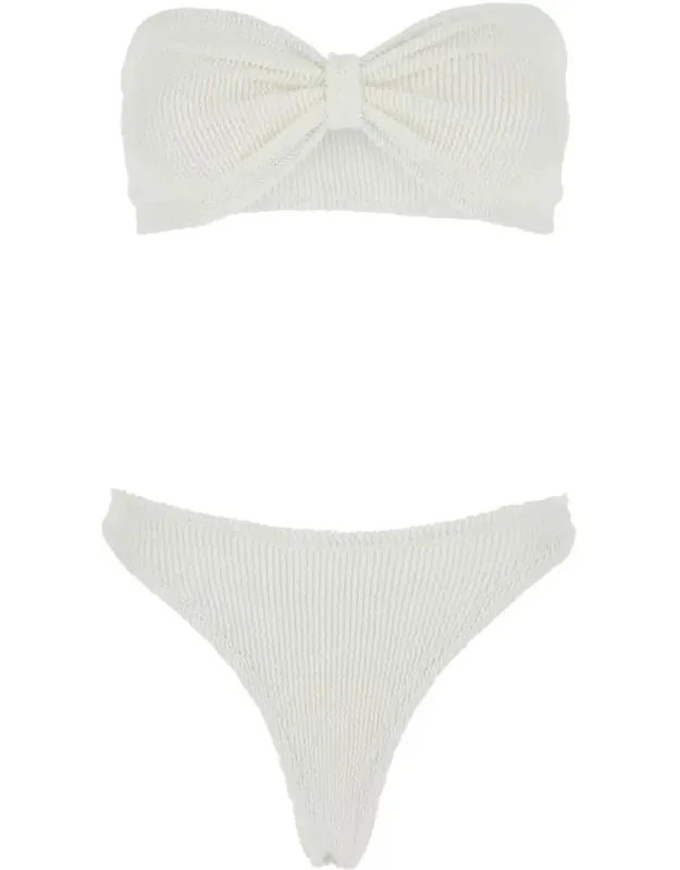 Bikini With Bandeau Design And Tonal Loops In Tech Fabric
