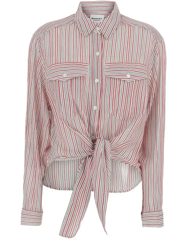 Nath Shirt With Front Bow And All-over Striped Motif In Cotton