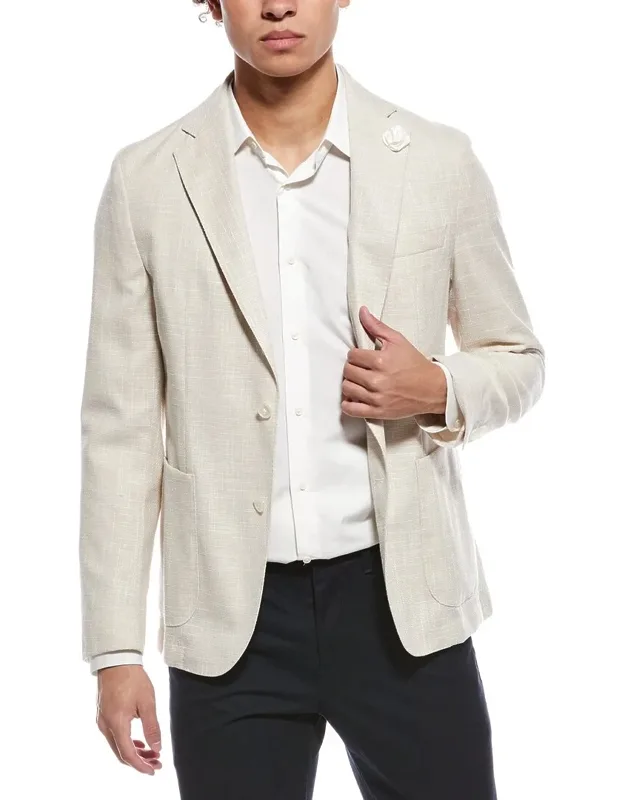 Wool & Linen-blend Slim Fit Blazer
