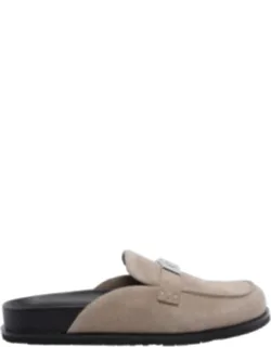 Leelee Mules, Round Toe, Frontal Detail, Suede Upper