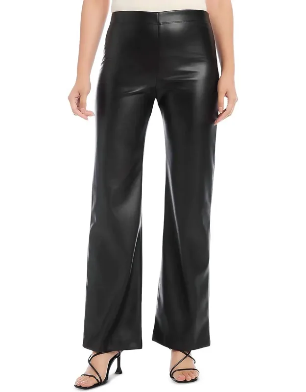 Wide Leg Faux Leather Pants