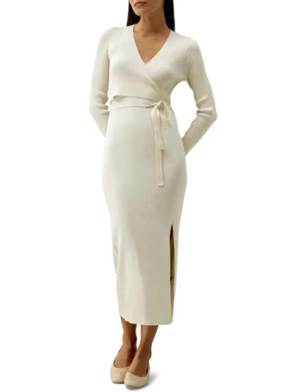Wrap-front Silk Knit Dress
