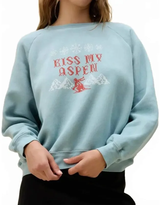 Kiss My Aspen Raglan Sweatshirt