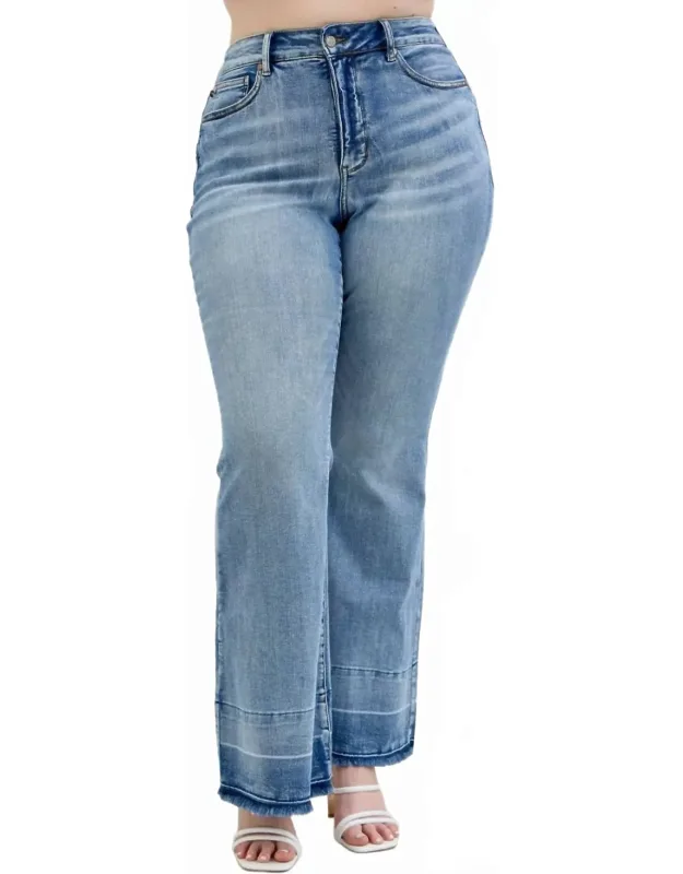 Tummy Control Release Hem Flare Jeans