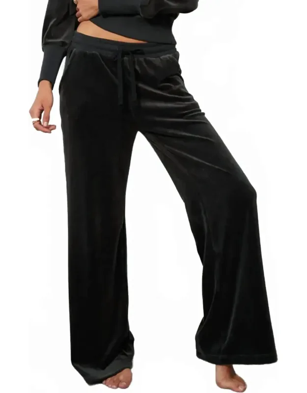 Rib Mix Wide Leg Pants