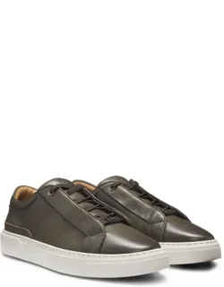 Trainers With Hidden Laces, Crafted In Italy From Rich Leather
