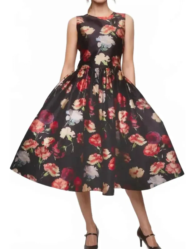 Taffeta Midi Dress