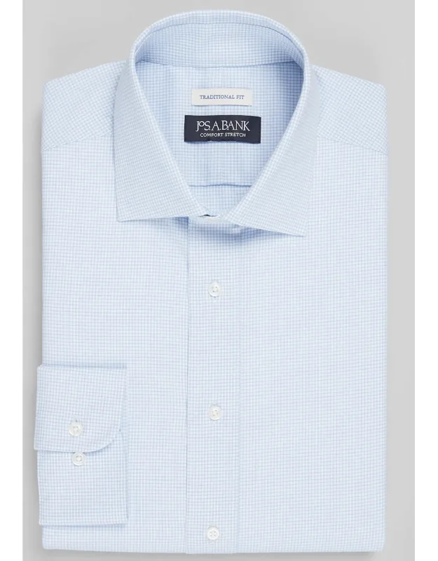 Traditional Fit Tiny Grid Dress Shirt