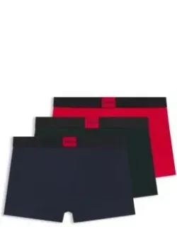 Hugo Three-pack Of Stretch-cotton Trunks - Patterned Underwear