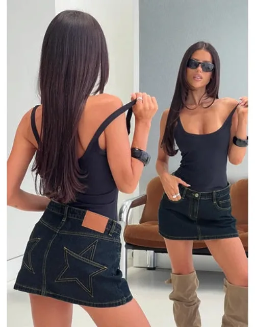 Electric Star Patch Pocket Mini Skirt