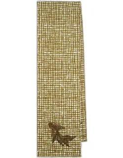 Khaki Cotton 'fish' Check Scarf