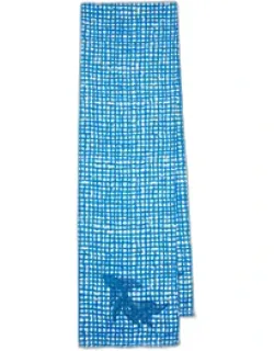 Cotton 'fish' Check Scarf