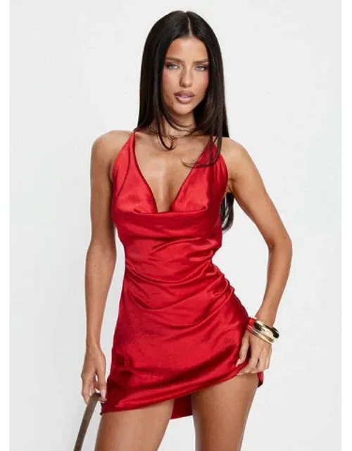 Halter Plunge Mini Dress