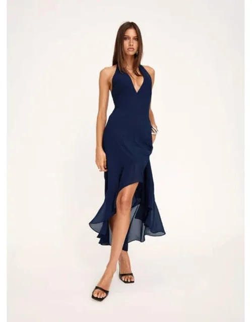 Halter Frill Maxi Dress