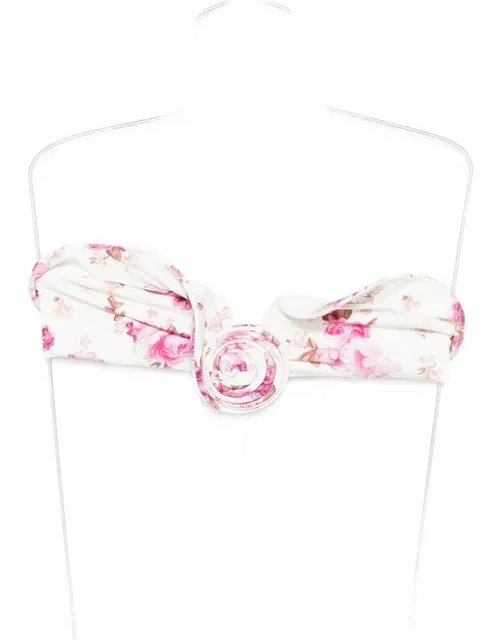 Floral-pattern Swim Bra