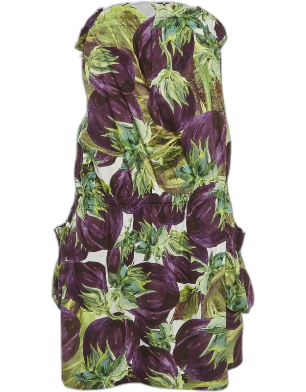 Floral Print Strapless Mini Dress