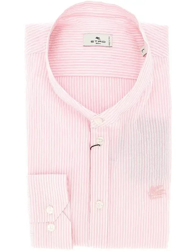Cotton Shirt With Striped Motif