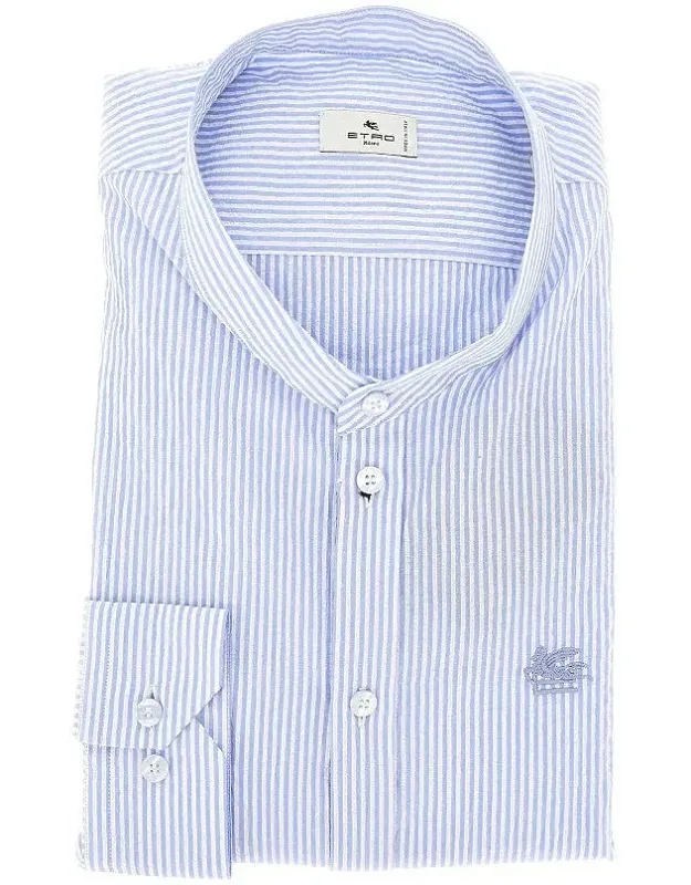 Cotton Shirt With Striped Motif