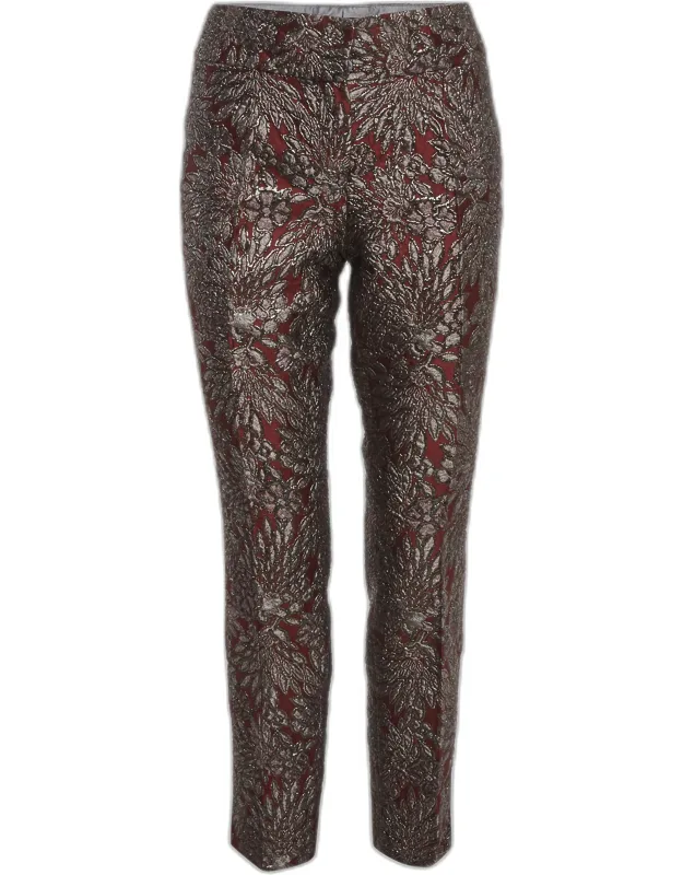 Floral Jacquard Straight Pants
