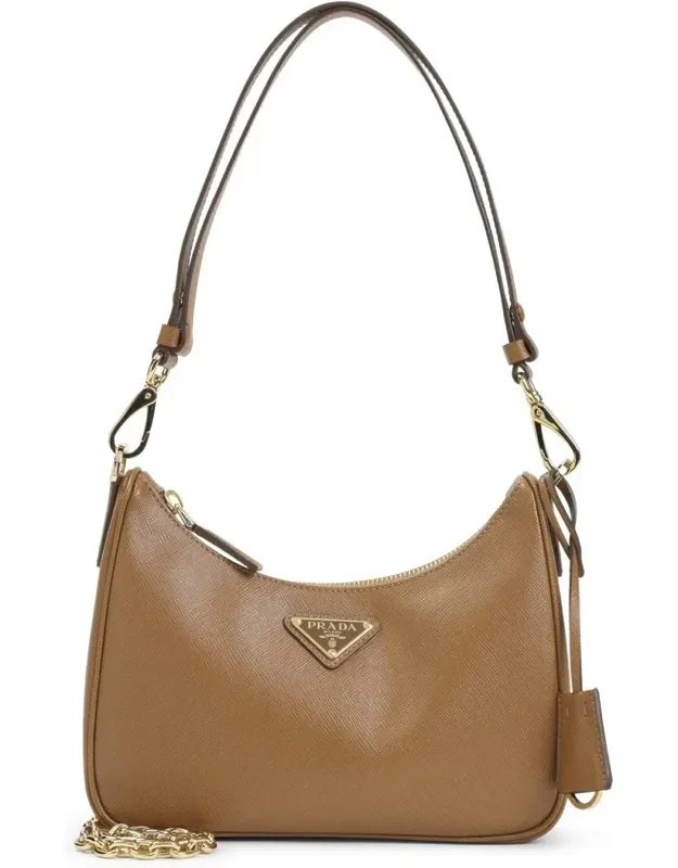 Shoulder Bag With Detachable Gold-tone Chain Strap, Top Zipped Fastening