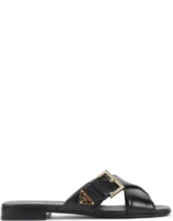 Sandals With Squared Open Toe And Two Crossed Straps