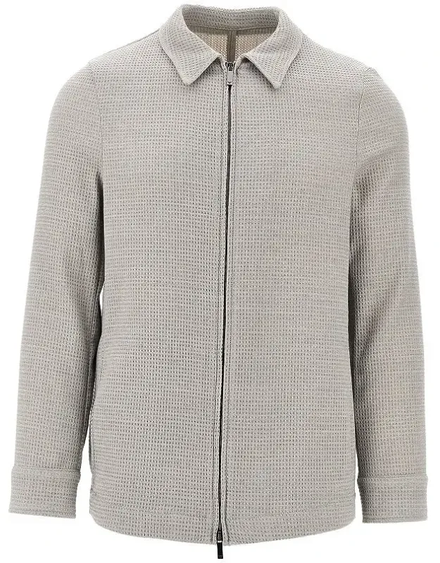 Waffle Jersey Jacket With Zip Closure