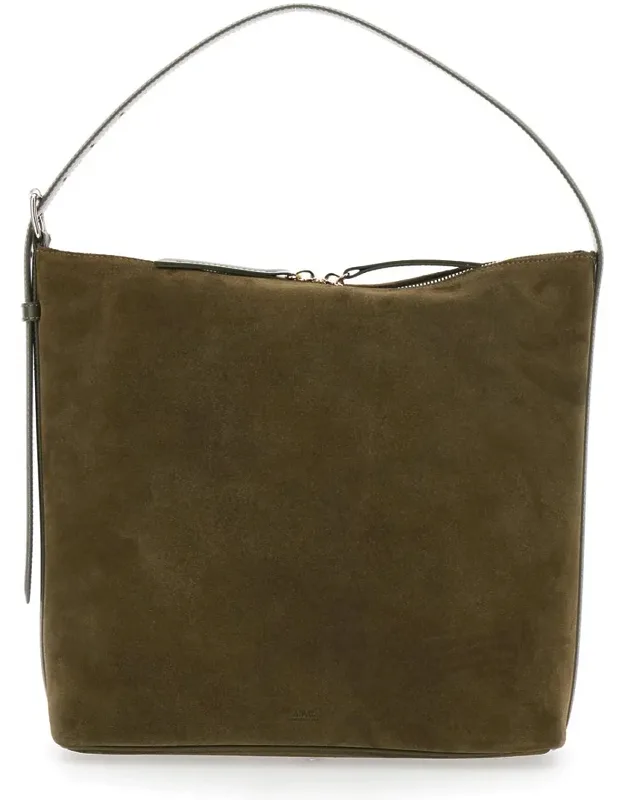 Vera Shoulder Bag With Top Handle And Zip Closure In Suede