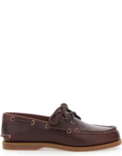 Loafers With Bow Detail On The Front And Embossed Logo On The Side In Leather