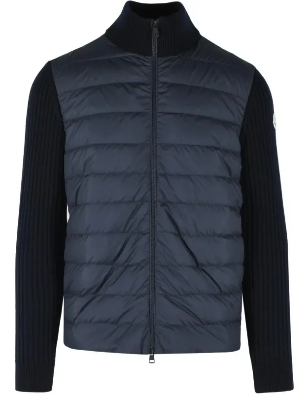 Padded Virgin Wool Cardigan With Zipper