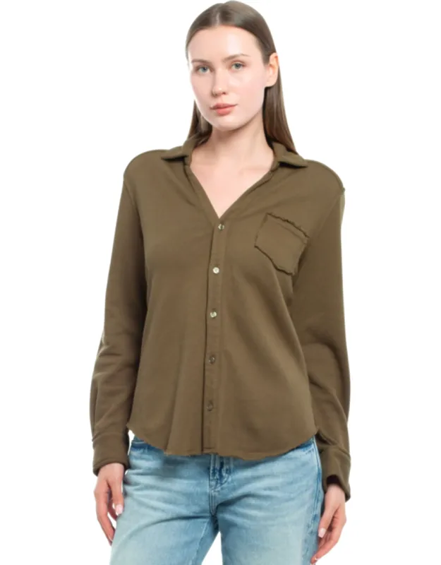 Button Front Sweatshirt