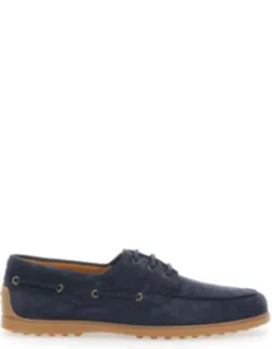 Boat Loafers With Logo Lettering On Back In Suede