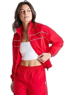 Weather-resistant Piped Woven Full-zip Jacket