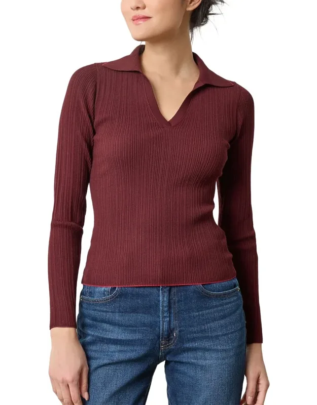 Slim Fit Long Sleeve Rib Henley Sweater