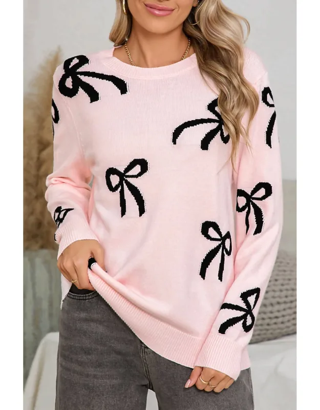 Bow Print Sweater
