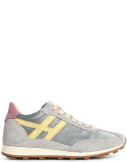 Light Blue Leather Blend Sneakers