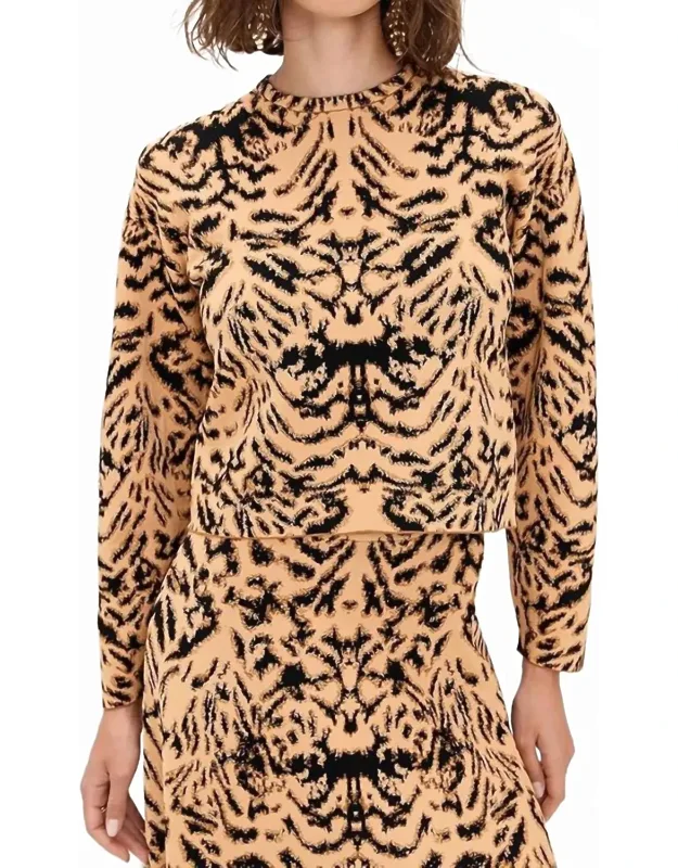 Cade Jacquard Knit Long Sleeve Pullover Sweater