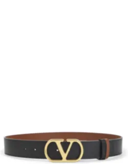 Belt With Reversible Design And Gold-tone Signature Buckle
