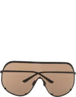 Sunglasses Shield With Oversize Frame And Stud Detailing