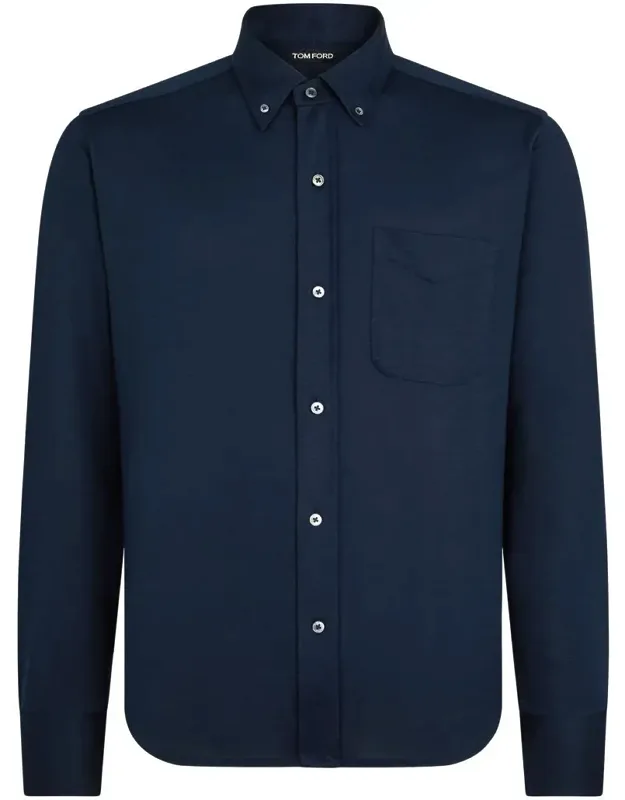 Shirt With Button-down Collar And Long Sleeves