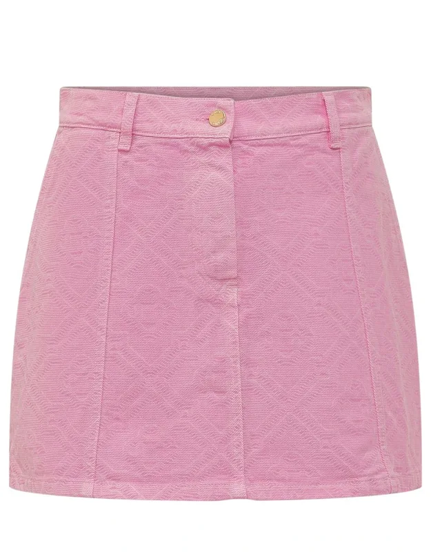Monogram Denim Skirt
