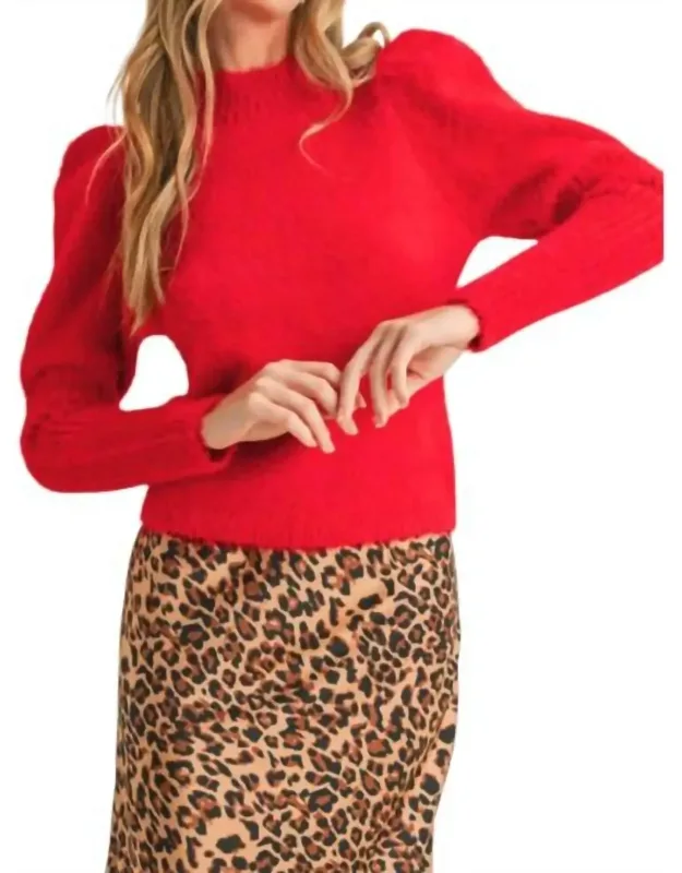 Puff Sleeve Mohair Sweater