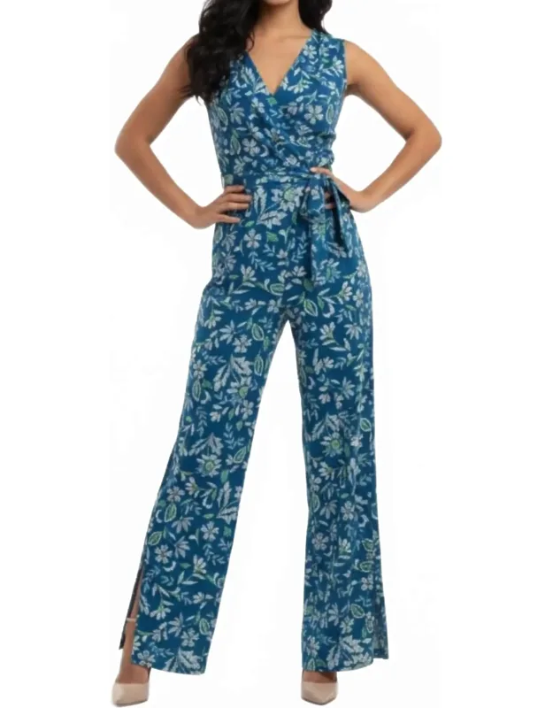 Floral Print Sleeveless Jumpsuit