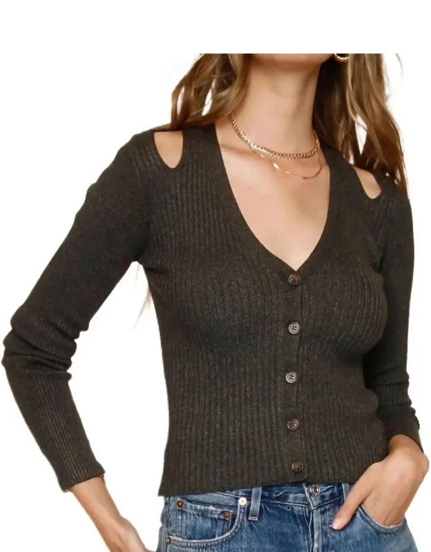 Amity Cardi Ribbed Sweater