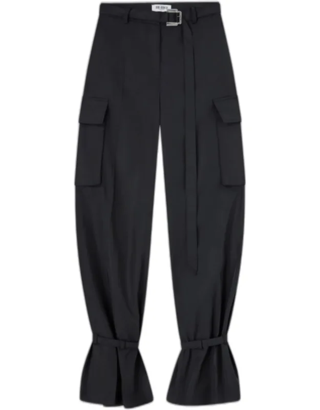 Trousers With Side Pockets And Straps At The Ankle