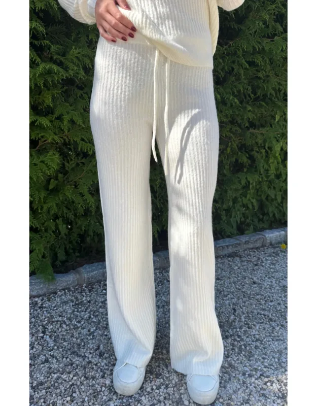 Rib Wide Leg Pants
