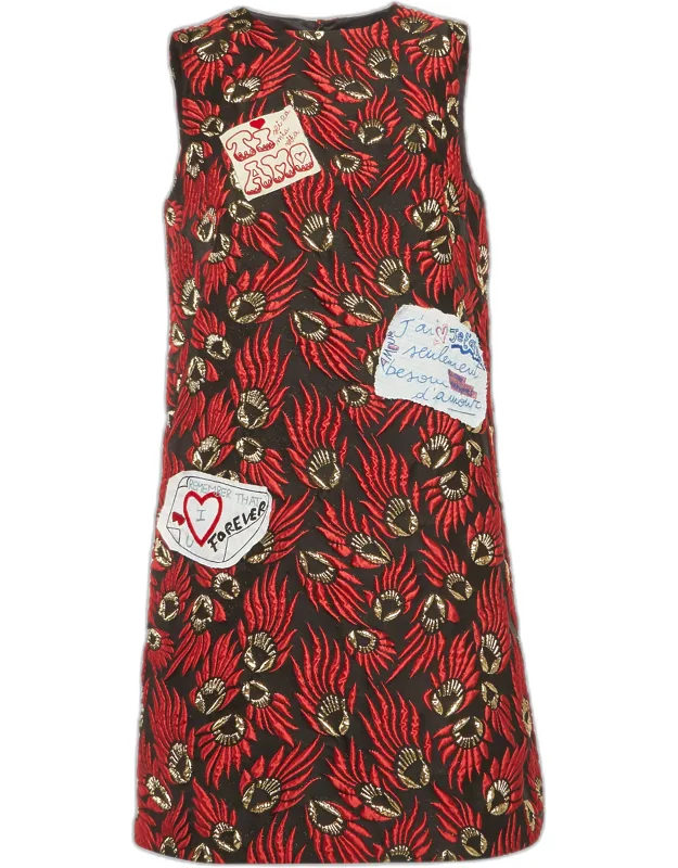 Jacquard Sleeveless Mini Dress